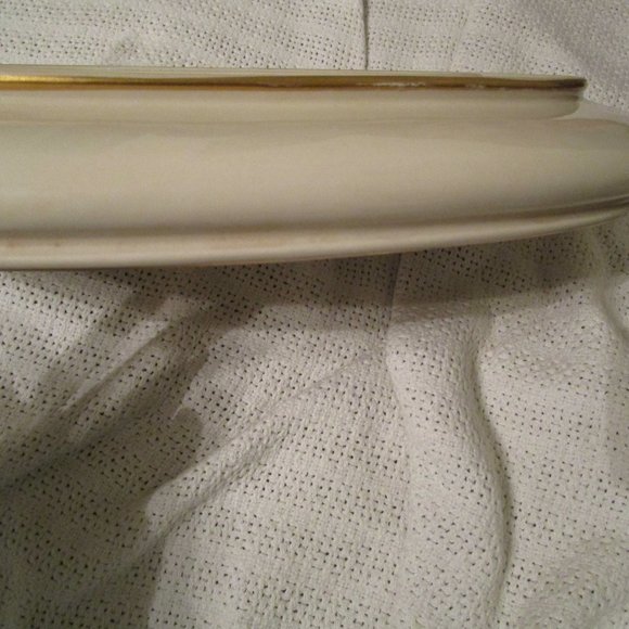 Vintage Mid Century Crownford China Tebor Handpainted Gold Trim Platter USA - Picture 6 of 7